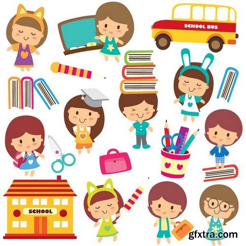 Stock Vectors - Happy kids 5, 25xEPS