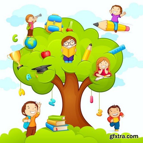 Stock Vectors - Happy kids 5, 25xEPS