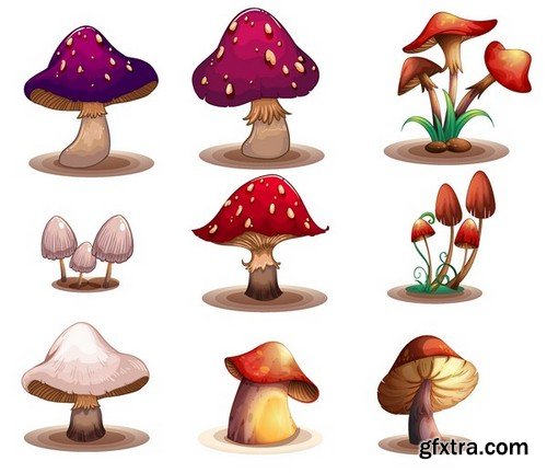 Stock Vectors - Mushrooms, 25xEPS