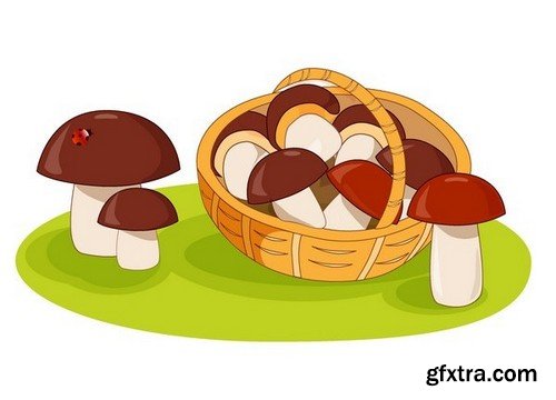 Stock Vectors - Mushrooms, 25xEPS