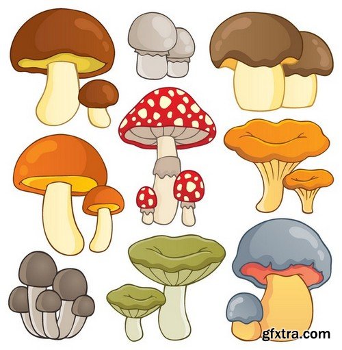 Stock Vectors - Mushrooms, 25xEPS