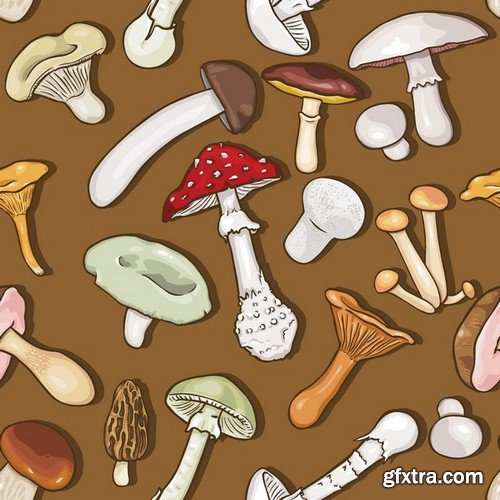 Stock Vectors - Mushrooms, 25xEPS