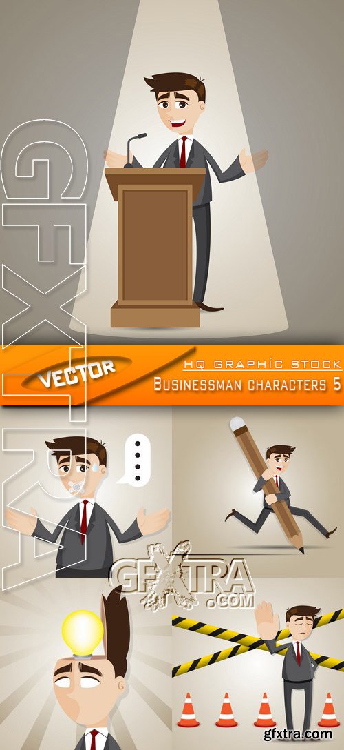 Stock Vector - Businessman characters 5