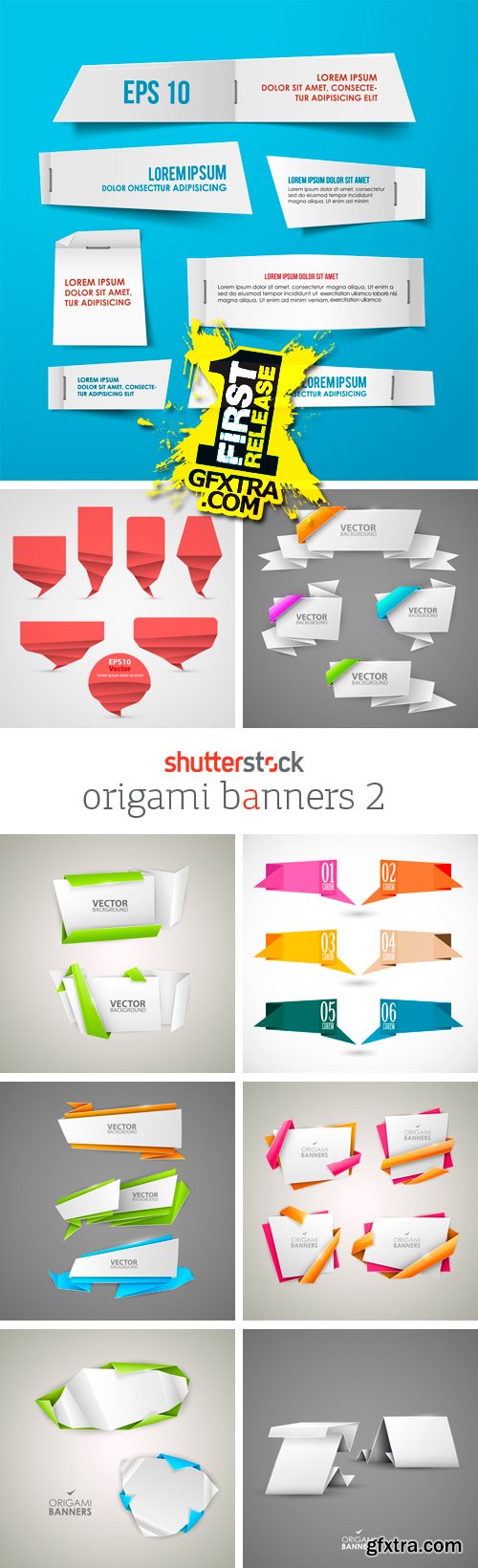 Amazing SS - Origami Banners 2, 25xEPS