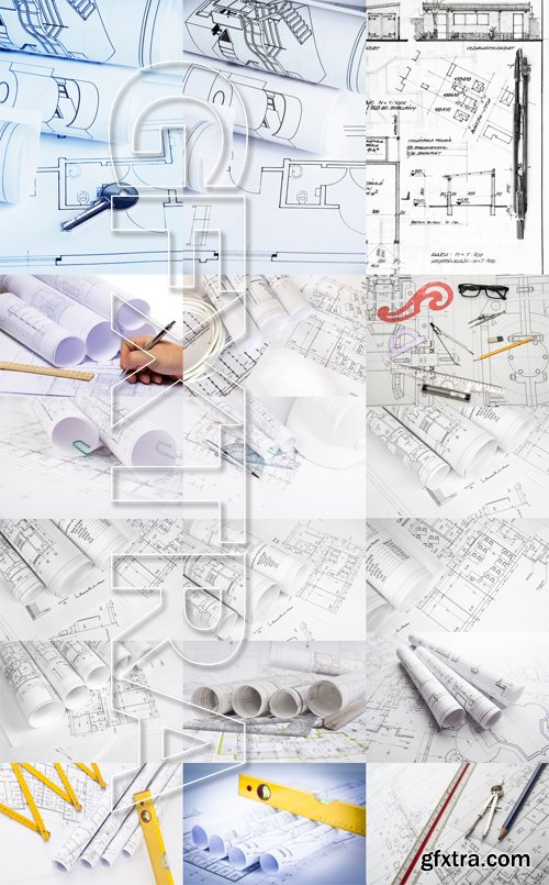 Stock Photos - Architectural Plan, 25xJPG