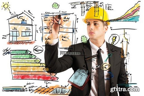 Stock Photos - Businessman Drawing, 25xJPG