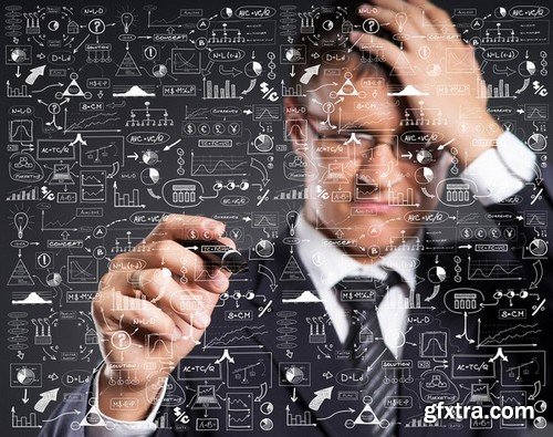 Stock Photos - Businessman Drawing, 25xJPG