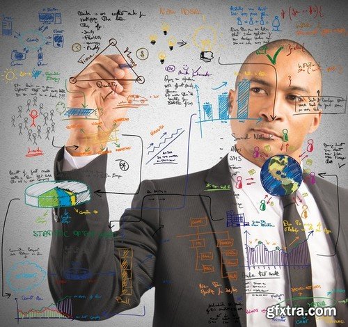 Stock Photos - Businessman Drawing, 25xJPG