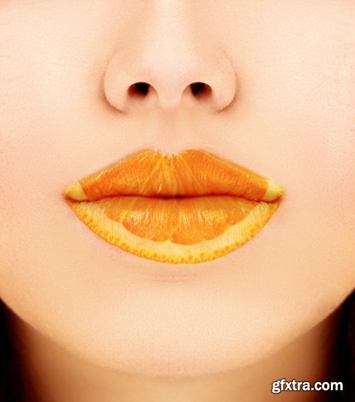 Amazing SS - Woman lips with fruit, 25xJPG