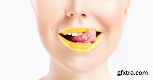 Amazing SS - Woman lips with fruit, 25xJPG