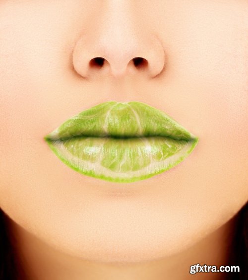 Amazing SS - Woman lips with fruit, 25xJPG