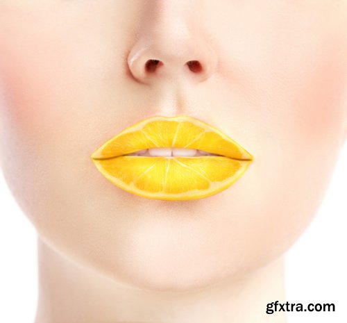 Amazing SS - Woman lips with fruit, 25xJPG