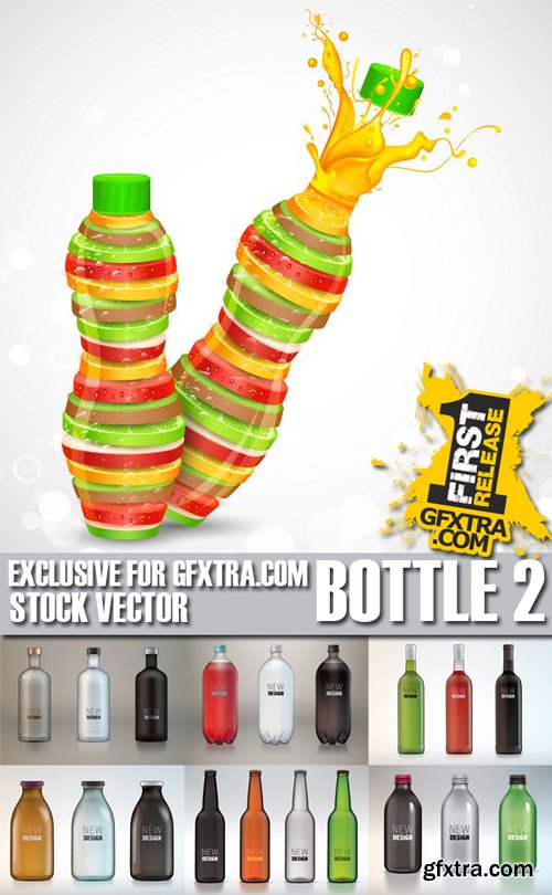 Stock Vectors - Bottle 2, 25xEPS