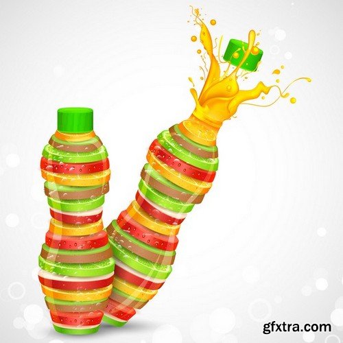 Stock Vectors - Bottle 2, 25xEPS