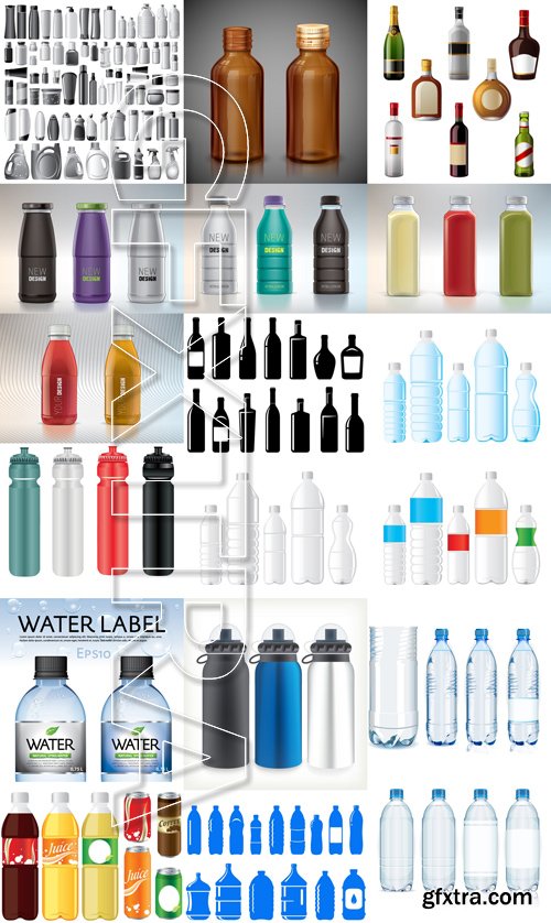 Stock Vectors - Bottle 2, 25xEPS