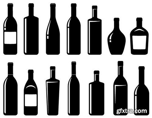 Stock Vectors - Bottle 2, 25xEPS