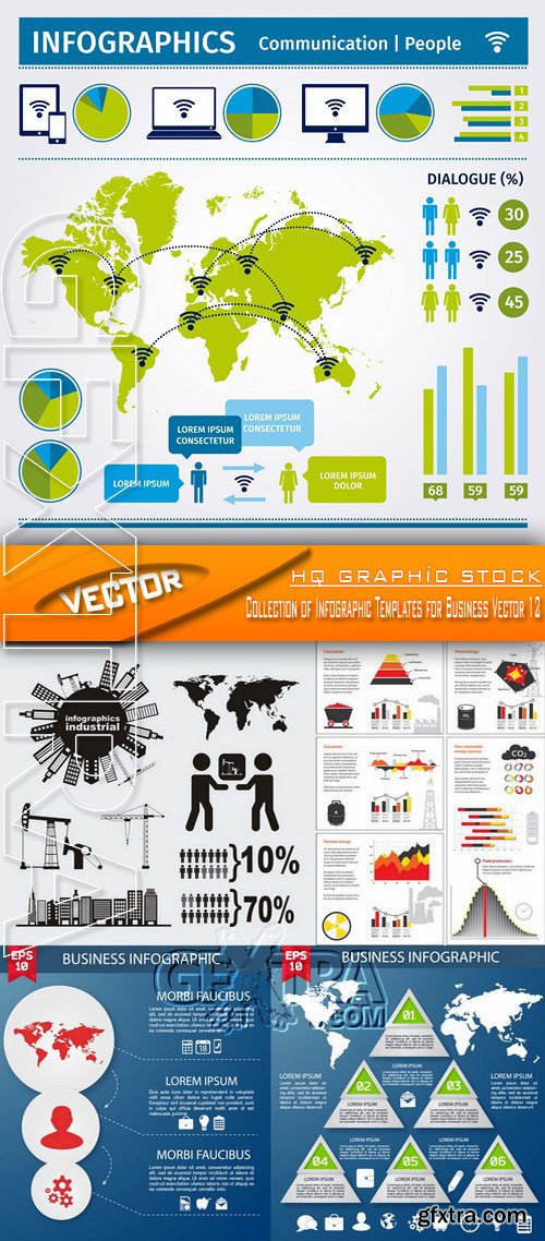 Stock Vector - Collection of Infographic Templates for Business Vector 12