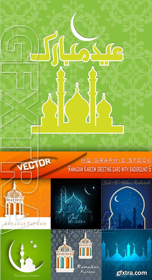 Stock Vector - Ramadan Kareem greeting card with backround 5