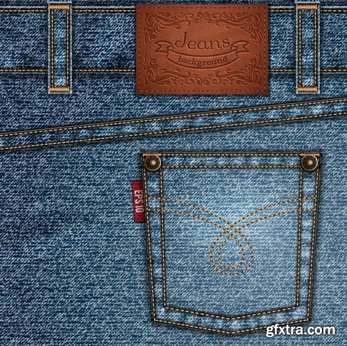 Stock Vectors - Jeans Texture, 25xEPS