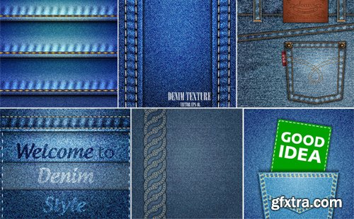 Stock Vectors - Jeans Texture, 25xEPS