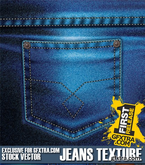 Stock Vectors - Jeans Texture, 25xEPS