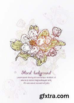 100 Floral Backgrounds Vector Pack