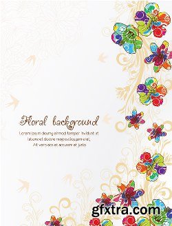 100 Floral Backgrounds Vector Pack