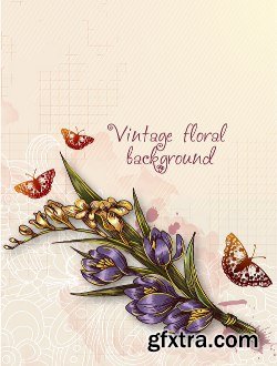 100 Floral Backgrounds Vector Pack