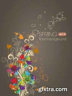 100 Floral Backgrounds Vector Pack