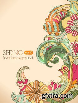 100 Floral Backgrounds Vector Pack