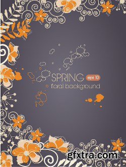 100 Floral Backgrounds Vector Pack