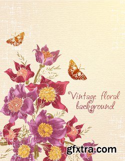 100 Floral Backgrounds Vector Pack