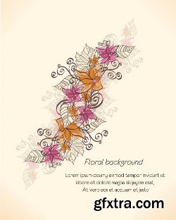 100 Floral Backgrounds Vector Pack