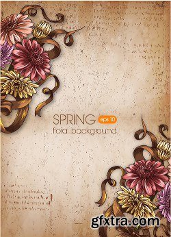 100 Floral Backgrounds Vector Pack