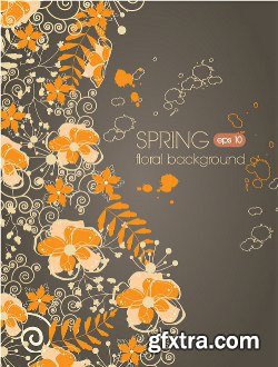 100 Floral Backgrounds Vector Pack