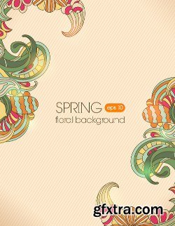 100 Floral Backgrounds Vector Pack