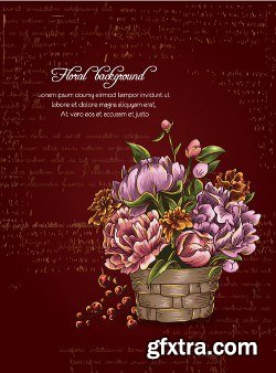 100 Floral Backgrounds Vector Pack