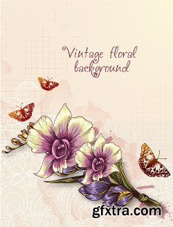 100 Floral Backgrounds Vector Pack