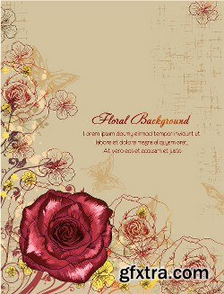 100 Floral Backgrounds Vector Pack