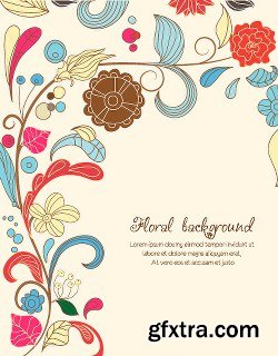 100 Floral Backgrounds Vector Pack