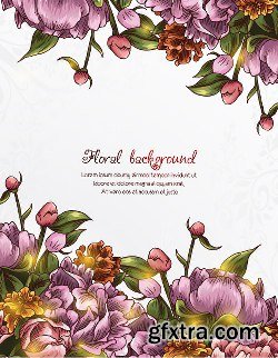 100 Floral Backgrounds Vector Pack