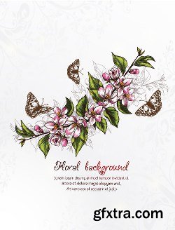 100 Floral Backgrounds Vector Pack