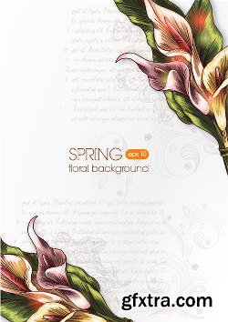 100 Floral Backgrounds Vector Pack