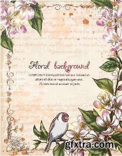 100 Floral Backgrounds Vector Pack