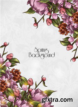 100 Floral Backgrounds Vector Pack