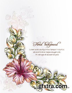 100 Floral Backgrounds Vector Pack