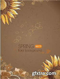 100 Floral Backgrounds Vector Pack