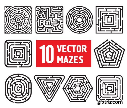 Stock Vectors - Maze, 25xEPS