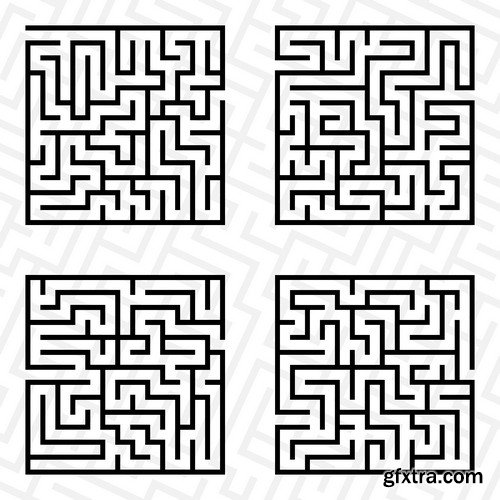 Stock Vectors - Maze, 25xEPS