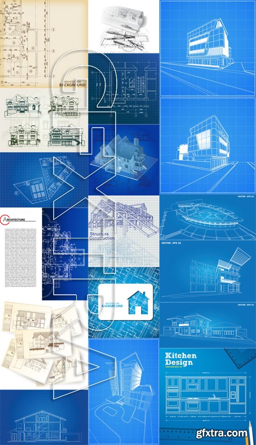 Stock Vectors - Architectural background 2, 25xEPS